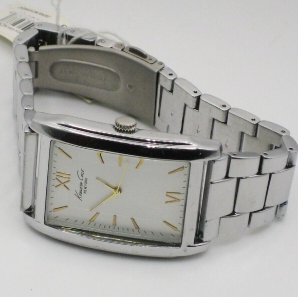 Kenneth Cole New York 34mm Steel Link Band Rectangle Men's Quartz Watch KCW3043 - Picture 3 of 7